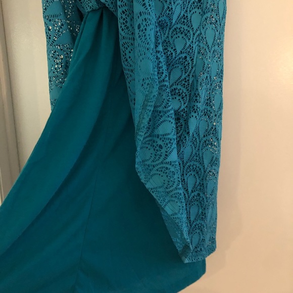 Papillon bright blue/teal eyelet dress - Picture 4 of 5